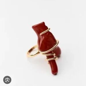 Zara NWT faux coral ring 4548/023
